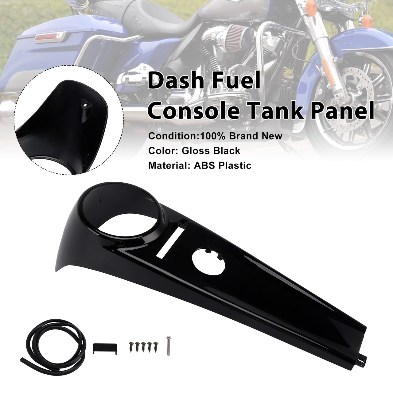 2000-2017 Harley Road King Models Dash Fuel Console Tank Panel Black Generic 2000-2017 Harley Road King Models Dash Fuel Console Tank Panel Black Generic