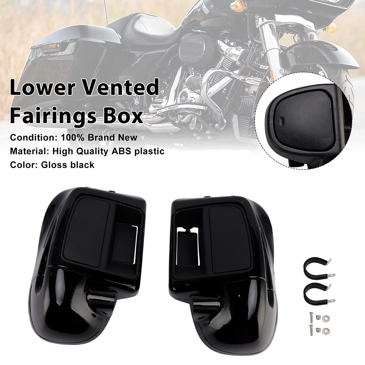 2014-2024 Touring Road Street Glide Lower Vented Fairings Box Gloss Generic 2014-2024 Touring Road Street Glide Lower Vented Fairings Box Gloss Generic