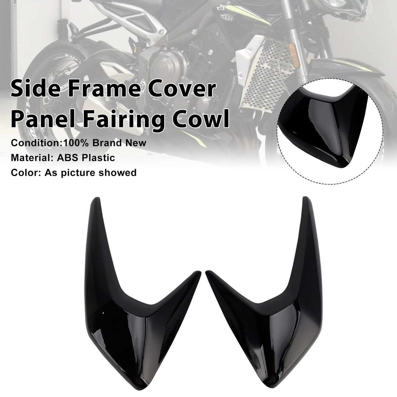2020-2022 Triumph Street Triple 765 R/RS Side Frame Cover Panel Fairing Cowl Black Generic 2020-2022 Triumph Street Triple 765 R/RS Side Frame Cover Panel Fairing Cowl Black Generic