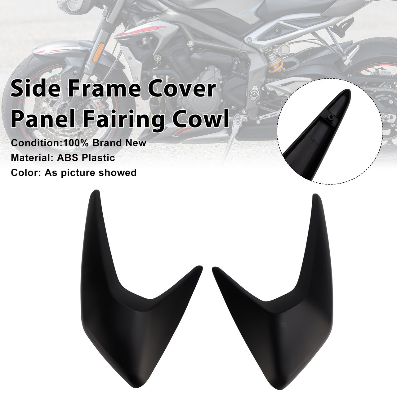 2020-2022 Triumph Street Triple 765 R/RS Side Frame Cover Panel Fairing Cowl Matte Black Generic