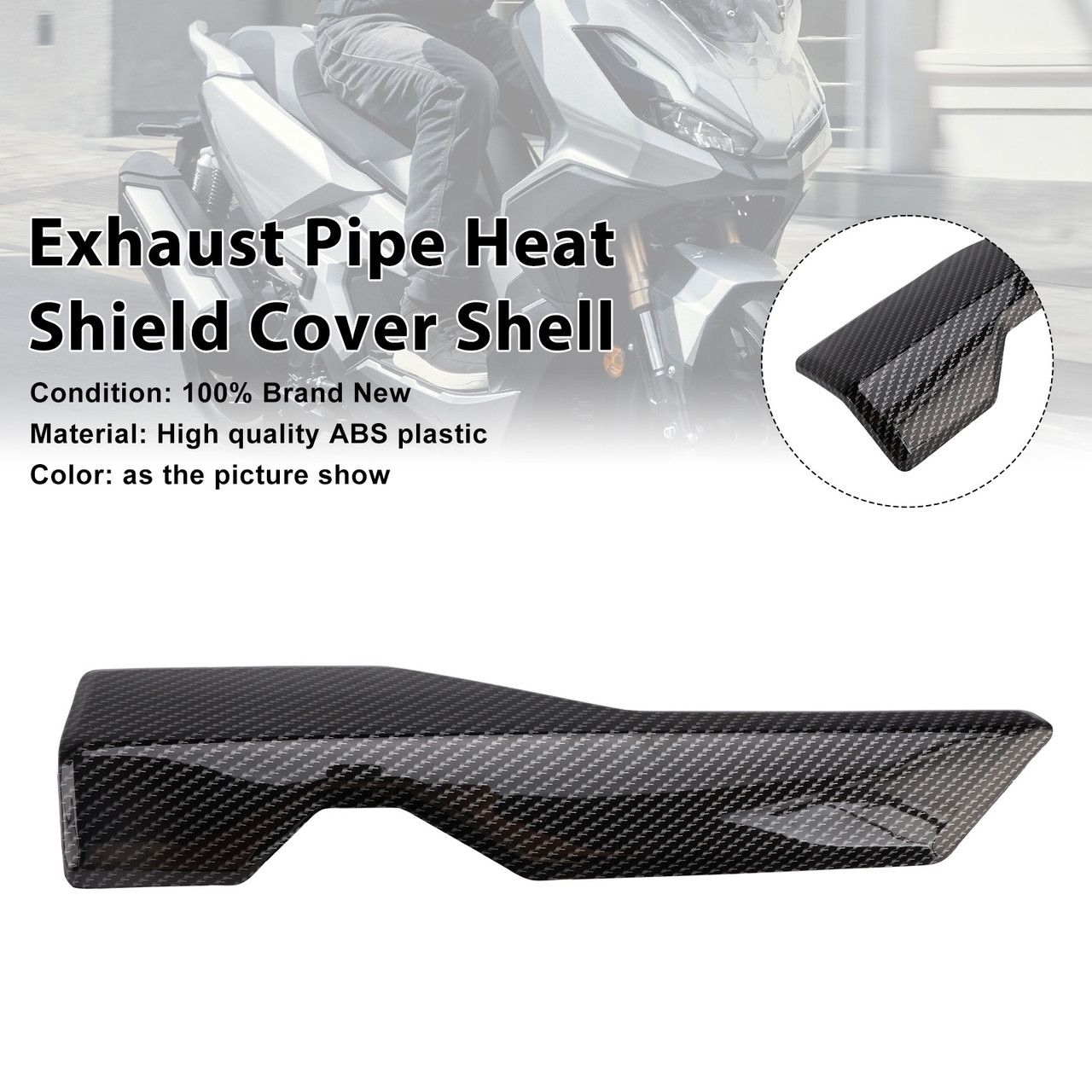 2022-2025 Honda ADV350 Exhaust Pipe Heat Shield Cover Shell Carbon Generic 2022-2025 Honda ADV350 Exhaust Pipe Heat Shield Cover Shell Carbon Generic