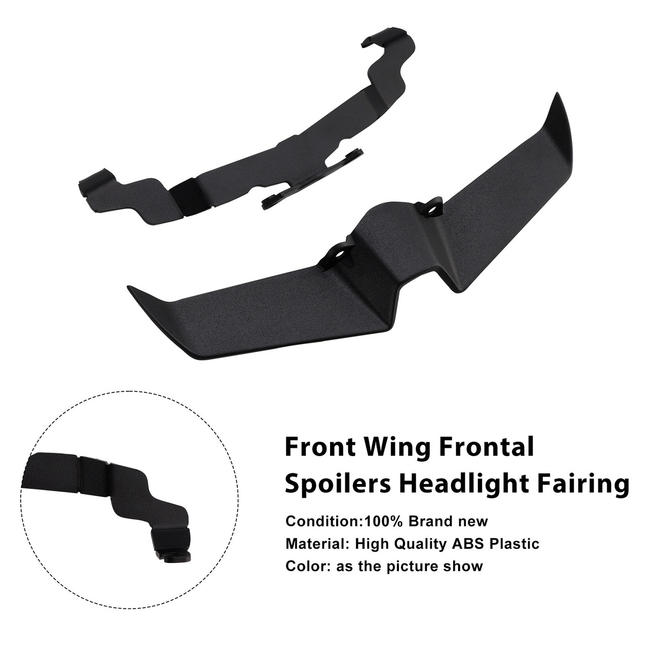 2022-2024 Yamaha MT-10 Front Wing Frontal Spoilers Headlight Fairing Black Generic 2022-2024 Yamaha MT-10 Front Wing Frontal Spoilers Headlight Fairing Black Generic
