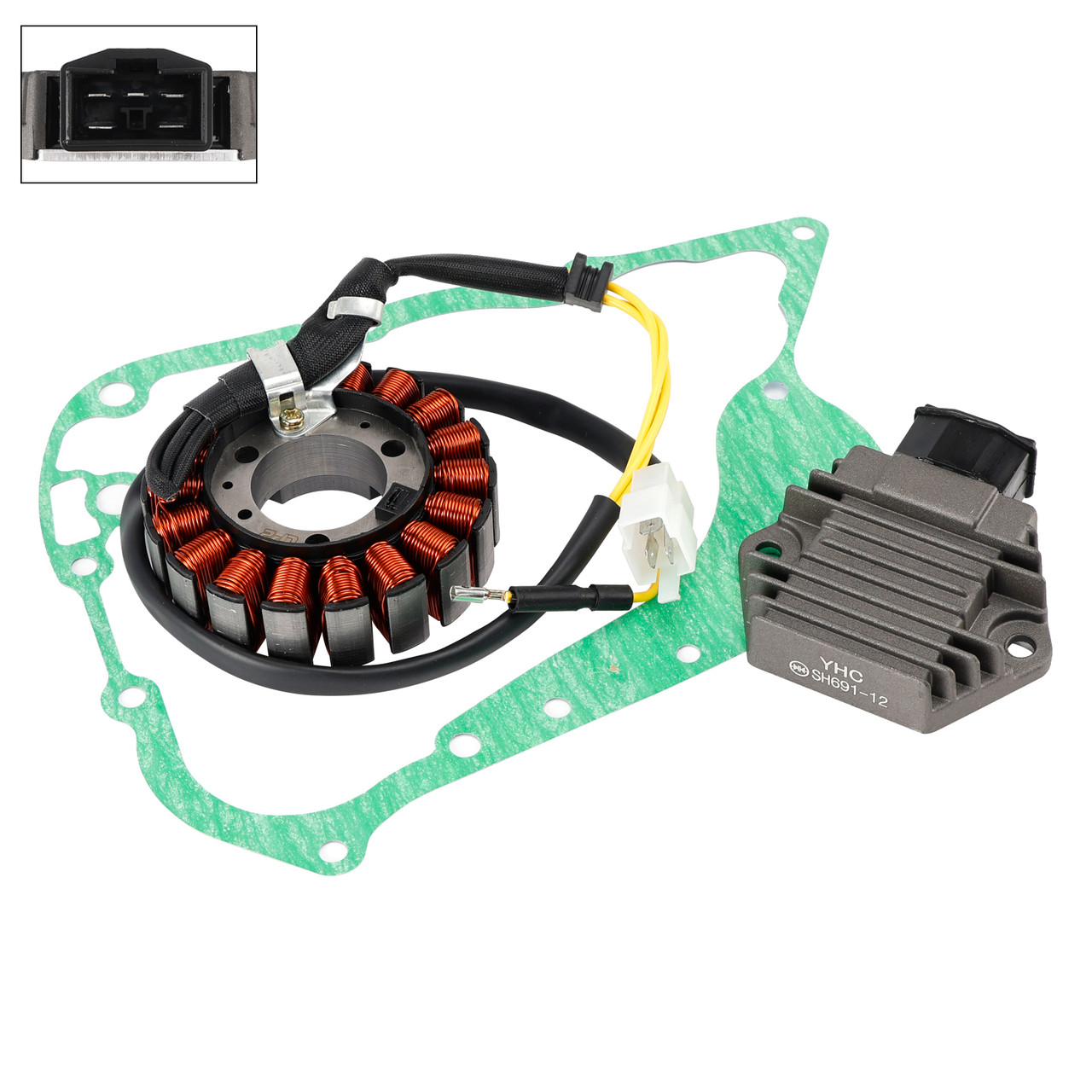 2001-2002 Peugeot SV250 Magneto Coil Stator+Voltage Regulator+Gasket Assy Generic