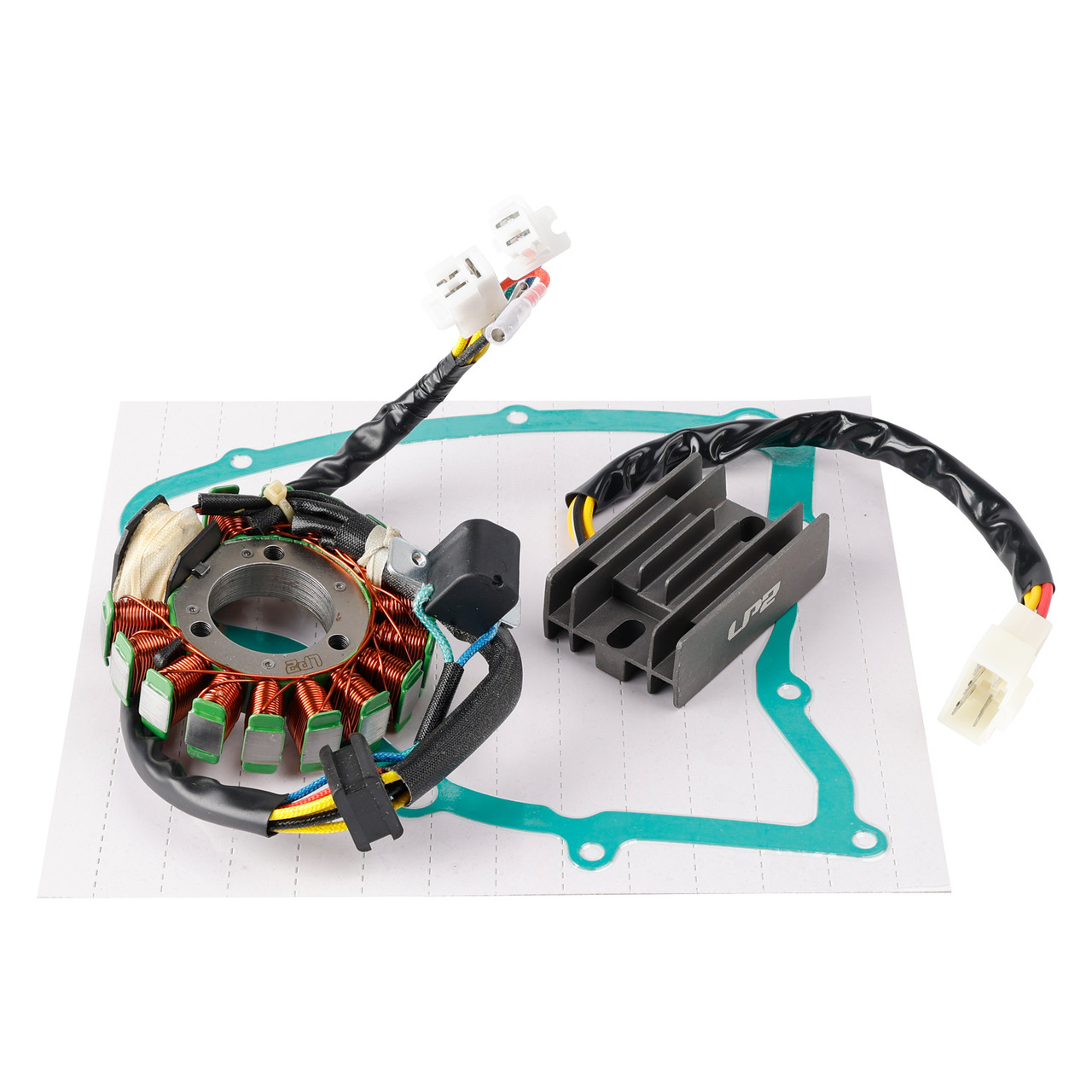 1989-1992 Suzuki LT160E QuadRunner 160 Magneto Coil Stator+Voltage Regulator+Gasket Assy 32101-02C00 Generic