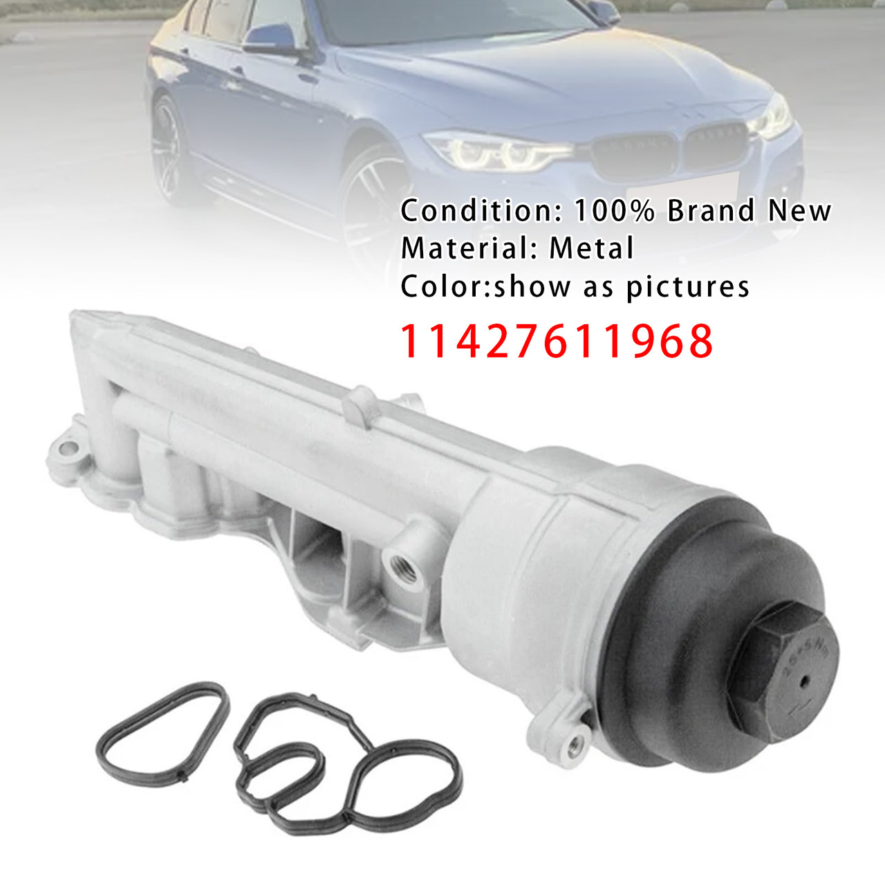 2011-2019 BMW F20 F30 F35 F80 Oil Cooler Filter Housing with Oil Cooler 11427611968 Generic