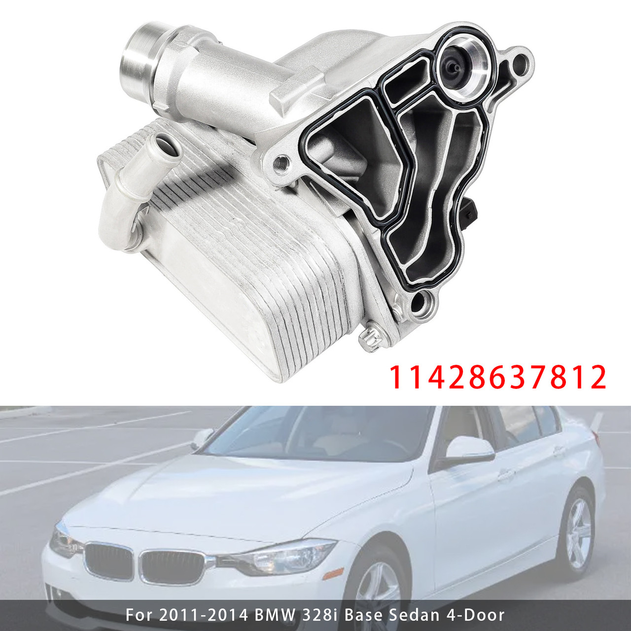 2010-2015 BMW X1 Engine Oil Cooler Assembly 11428637812 Generic