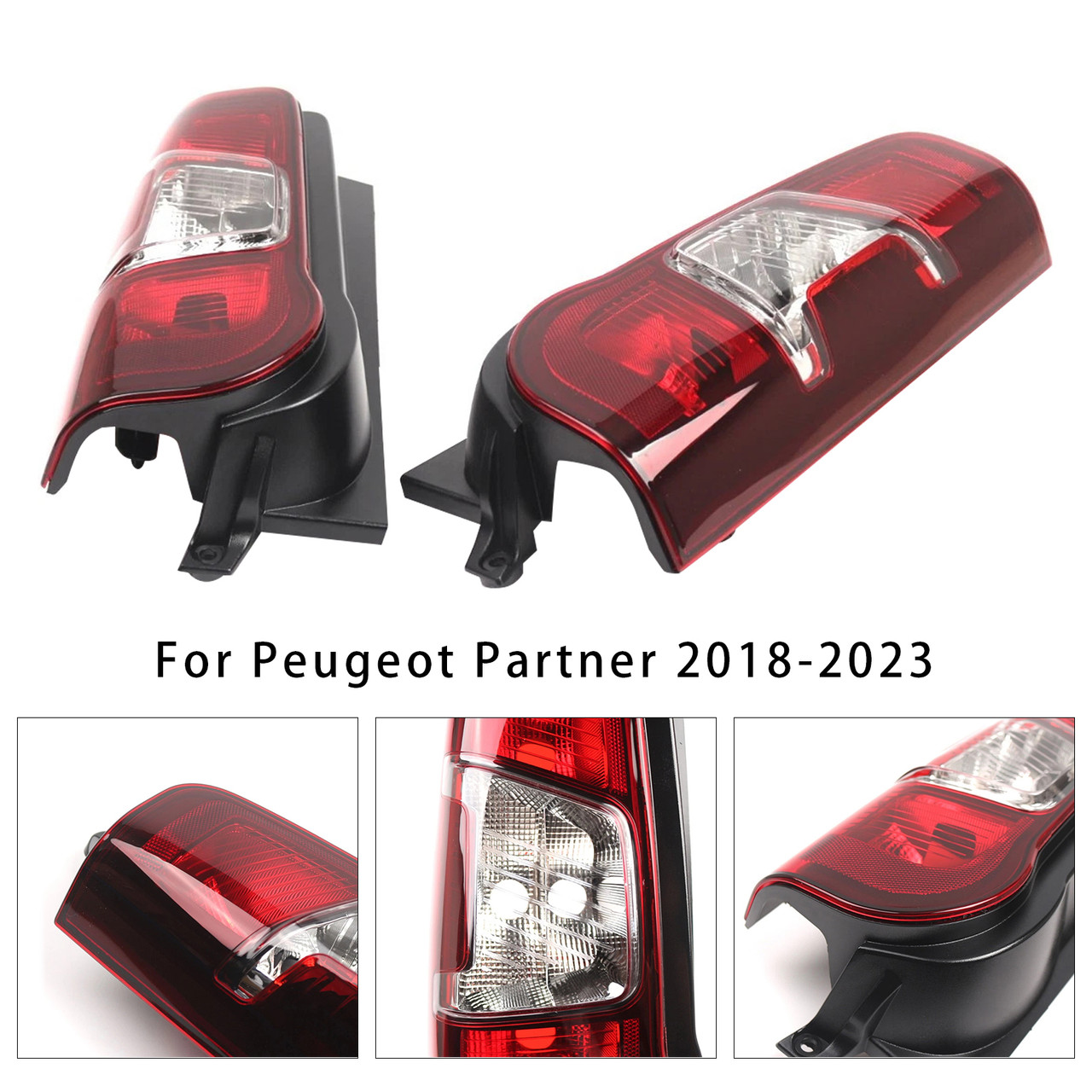 2018-2023 Peugeot Partner Left+Right Side Rear Tail Light Back Lamp 9819235880 9820554880 Generic