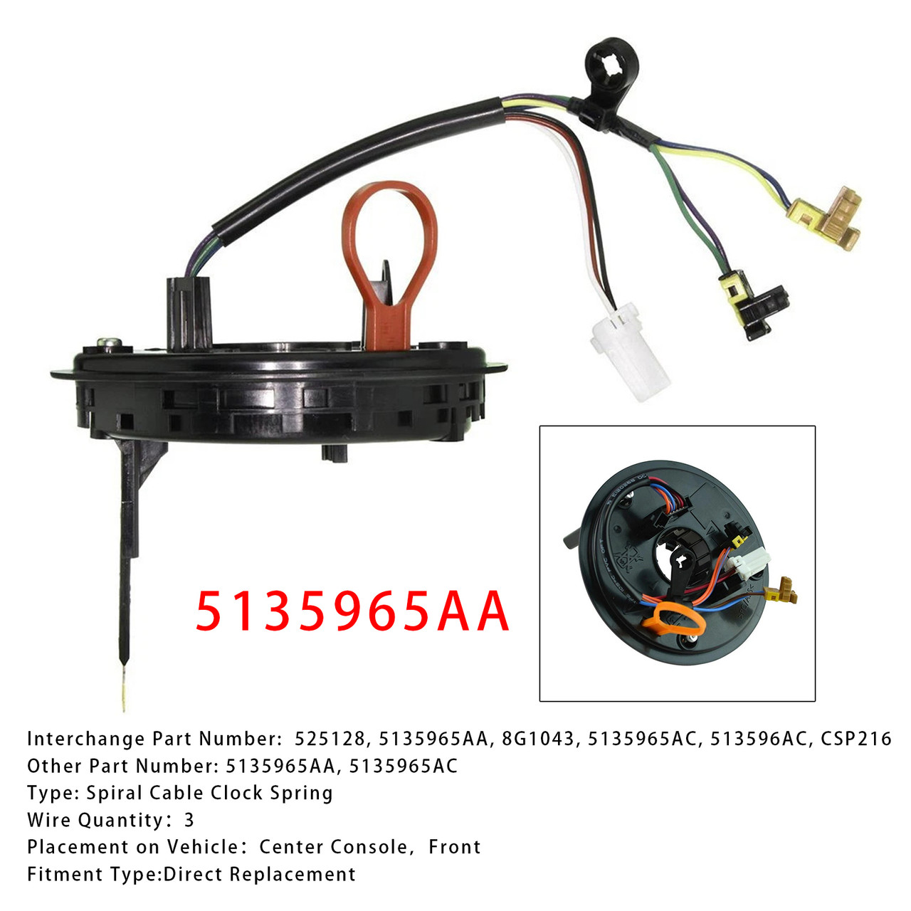 2006-2010 DODGE CHARGER Spiral Cable Clock Spring 5135965AA Generic