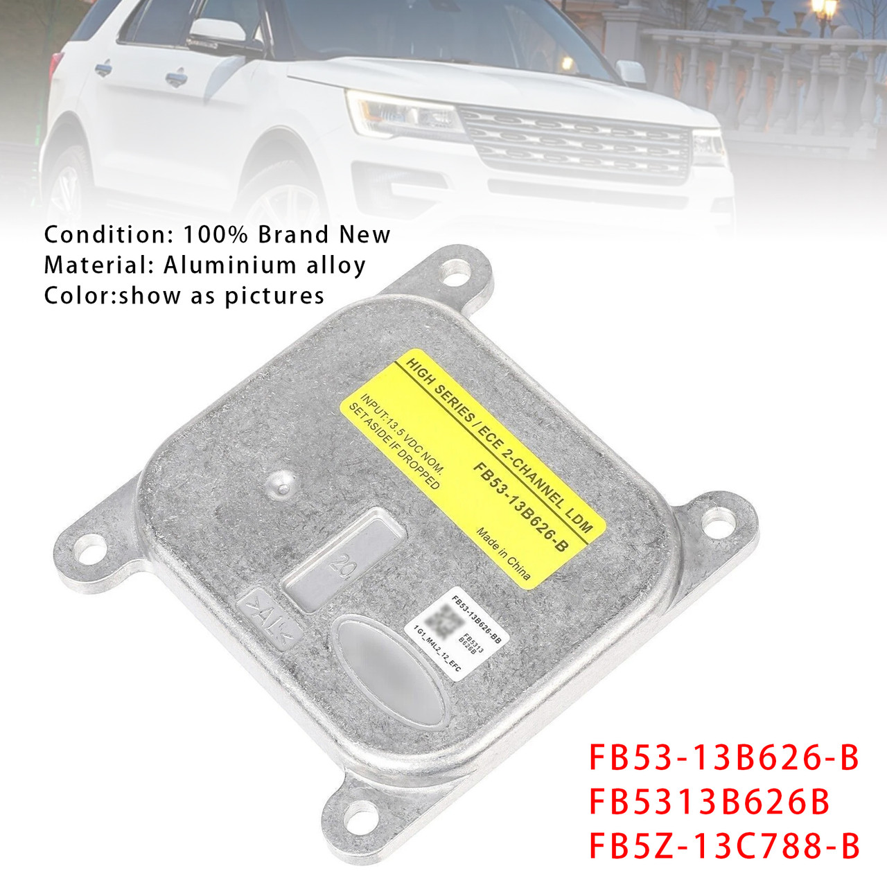 2016-2019 Ford Explorer XLT, Platinum, Limited LED Headlight Module Ballast Unit FB53-13B626-B Generic