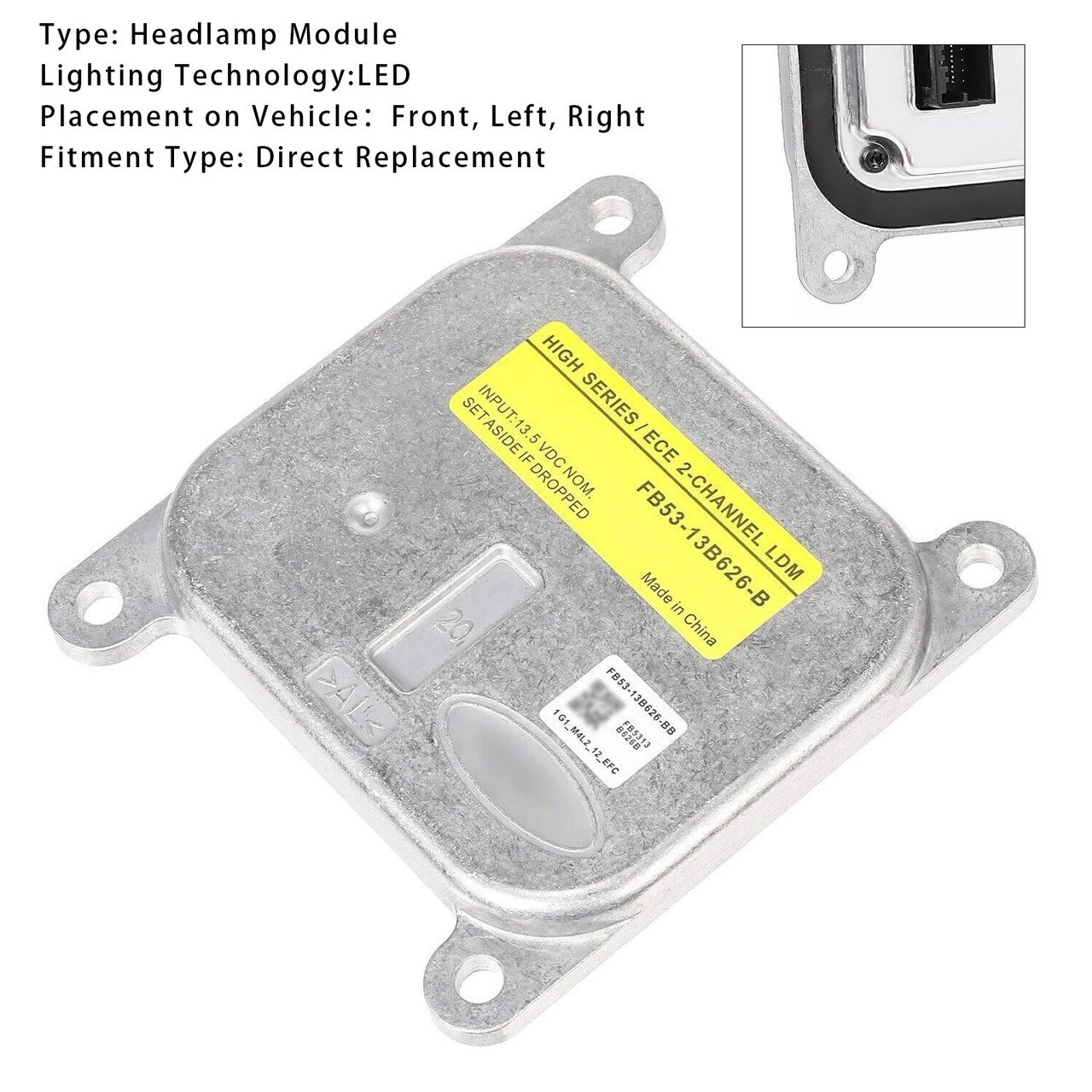 2016-2019 Ford Explorer XLT, Platinum, Limited LED Headlight Module Ballast Unit FB53-13B626-B Generic