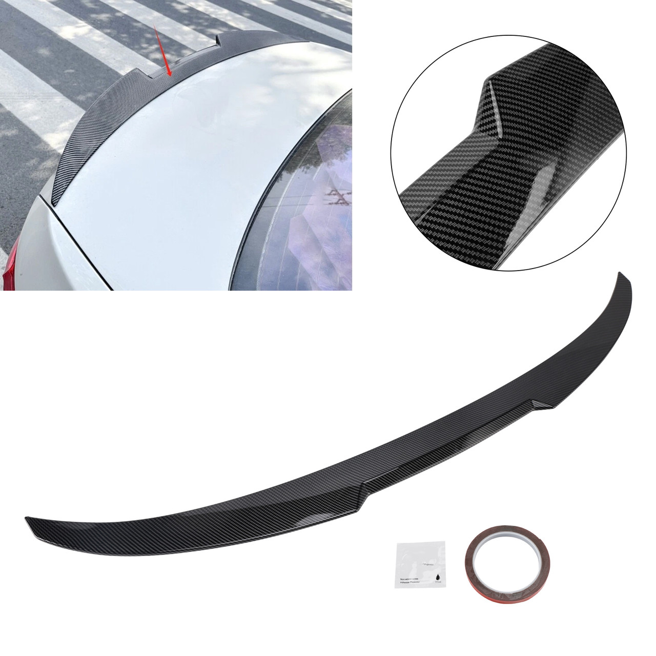 2010-2017 BMW 5 Series F10 Carbon Fiber Look Rear Boot Spoiler Generic