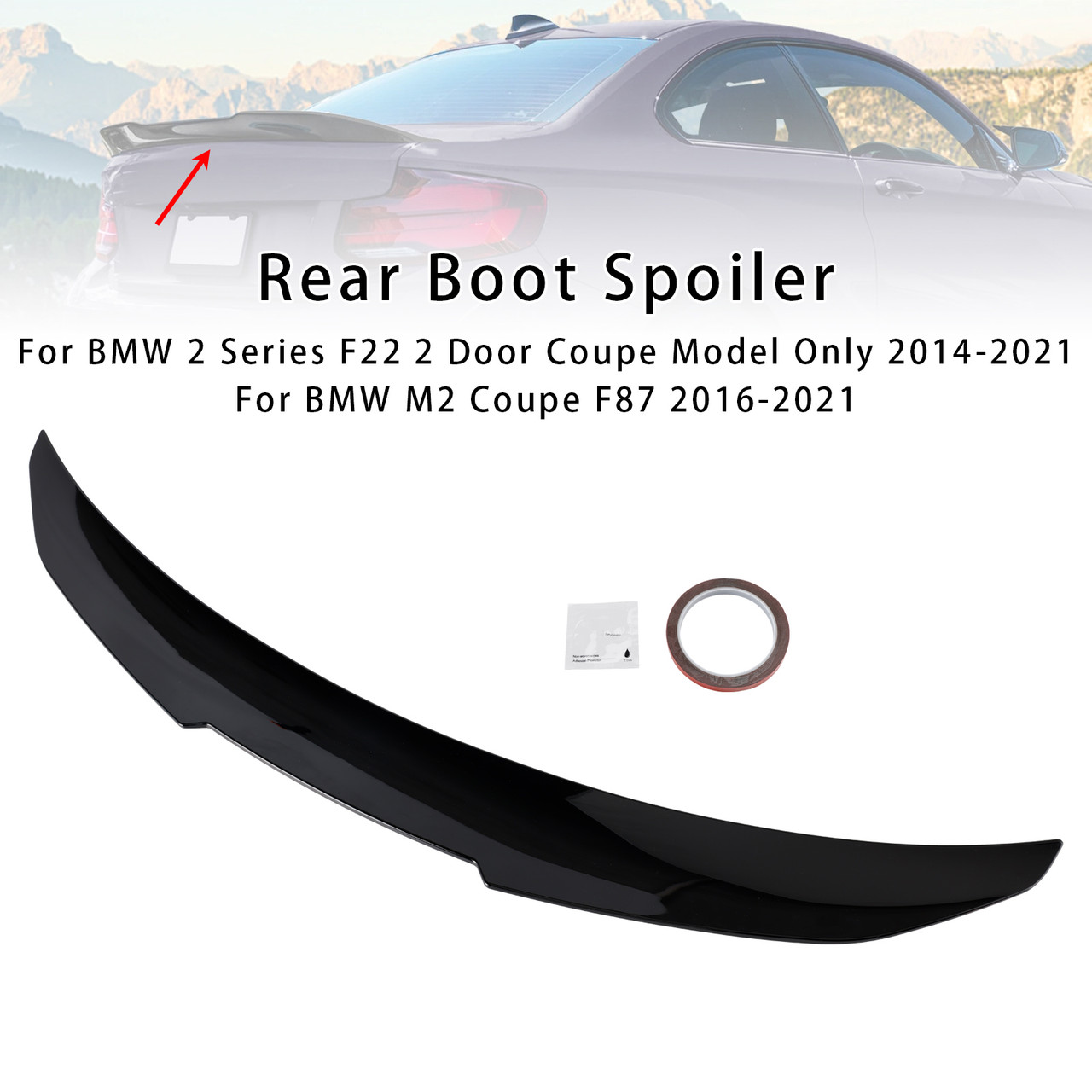 2016-2021 BMW M2 Coupe F87 Rear Boot Spoiler Gloss Black Generic