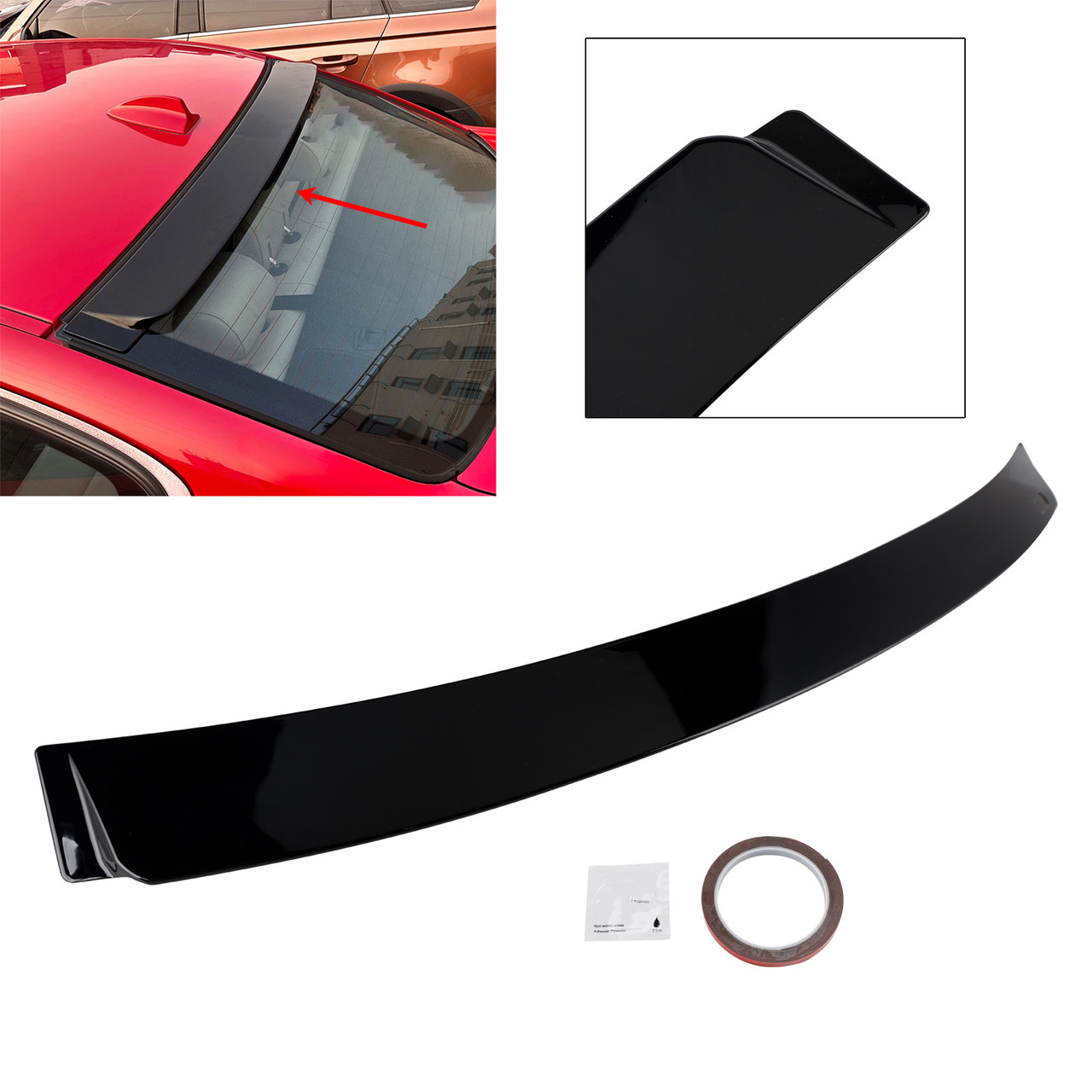 2004-2013 BMW 3 Series Saloon E90 models Rear Roof Spoiler Window Wing Gloss Black Generic