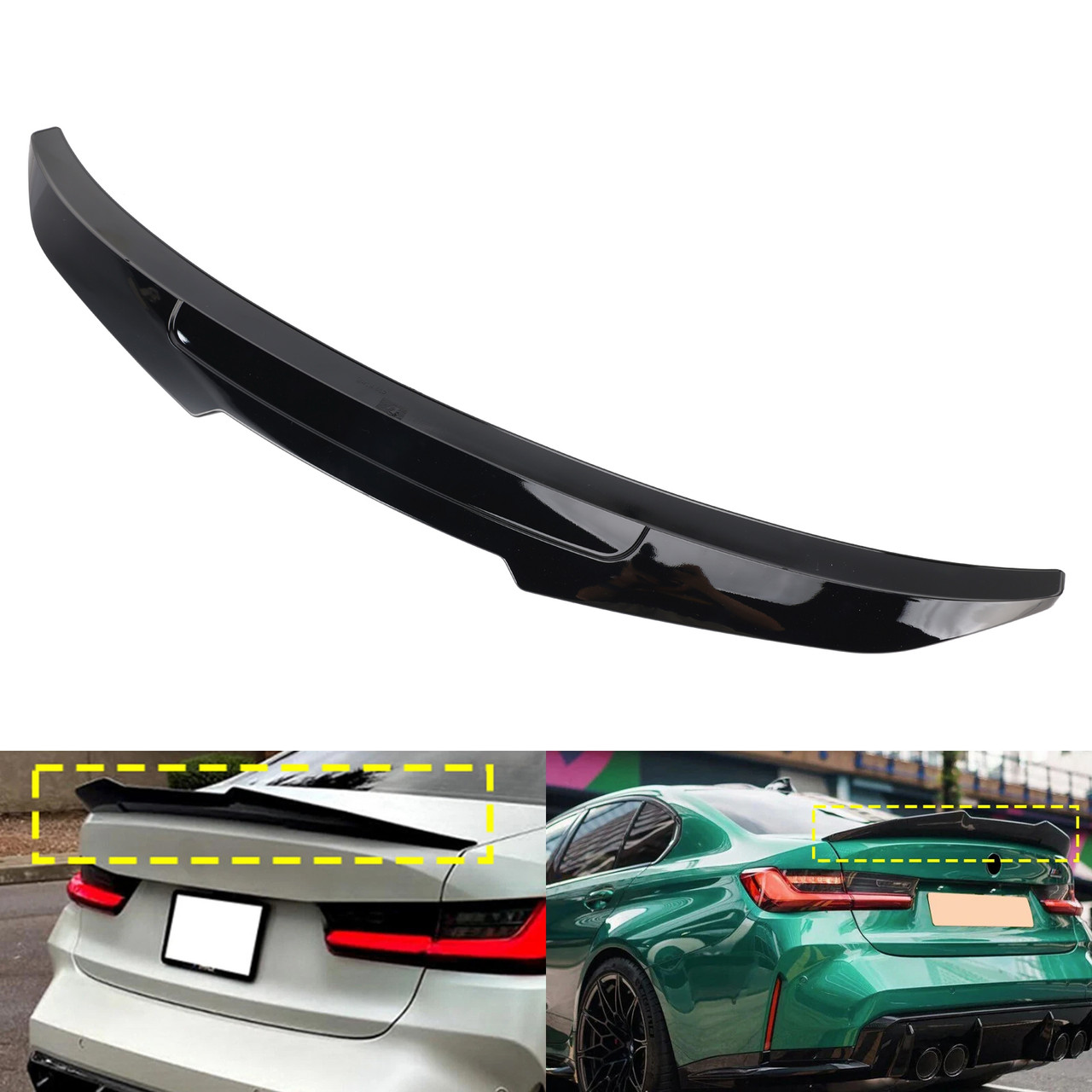 2019-2025 BMW G20 3 Series Sedan All Models Rear Boot Spoiler Gloss Black PSM Style Generic