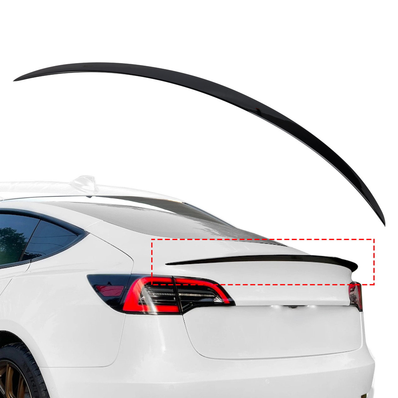 2017-2023 Tesla Model 3 Rear Boot Spoiler Gloss Black Generic