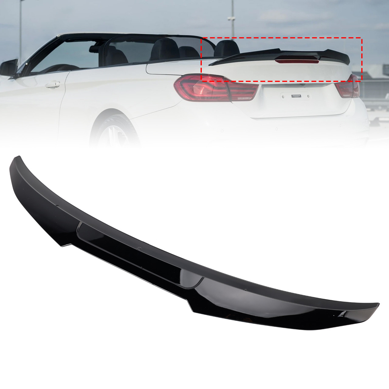 2015-2020 BMW F83 M4 Convertible Rear Boot Spoiler Gloss Black PMS Style Generic