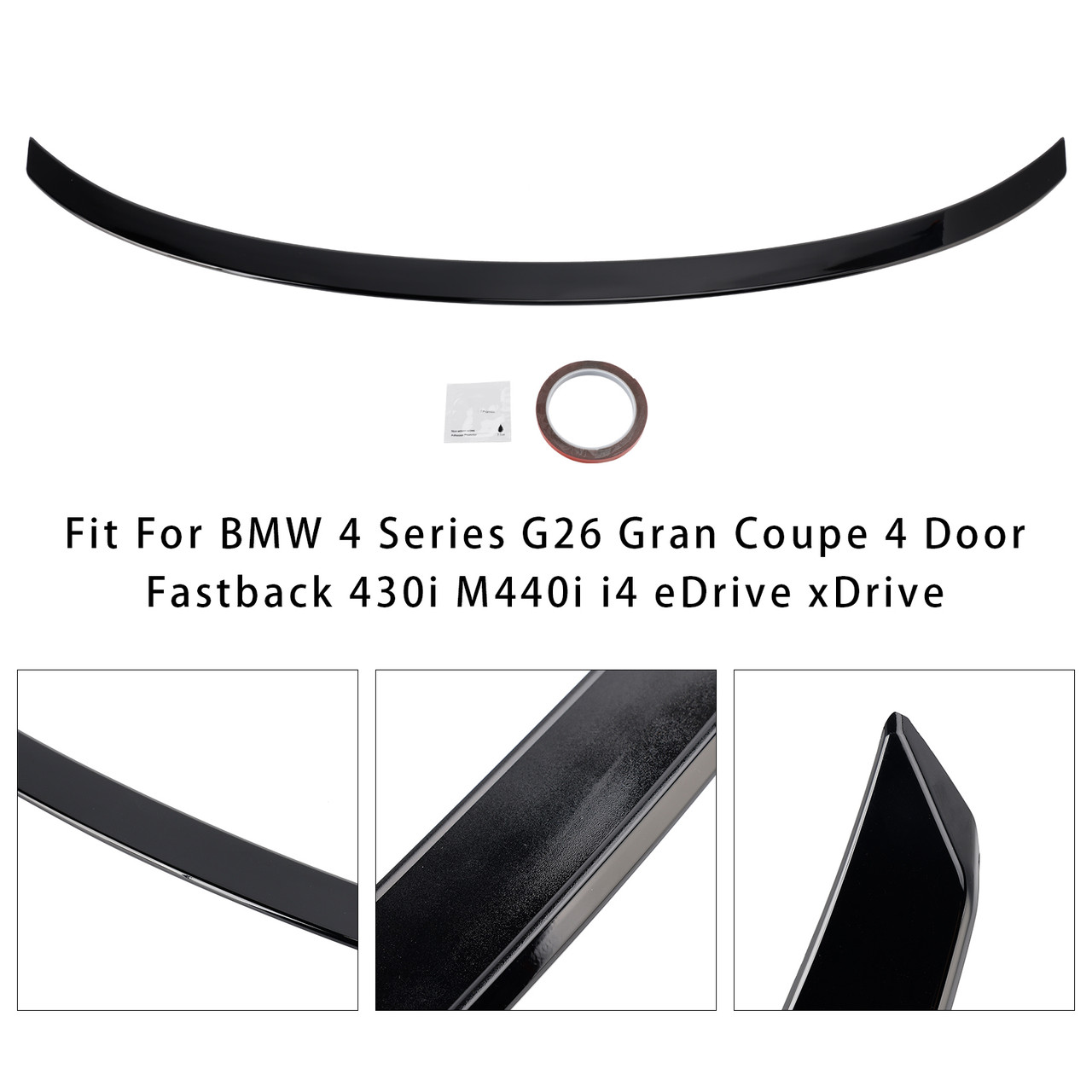 2021-2025 BMW 4 Series G26 Gran Coupe Original Factory MP Style Rear Boot Spoiler Gloss Black Generic