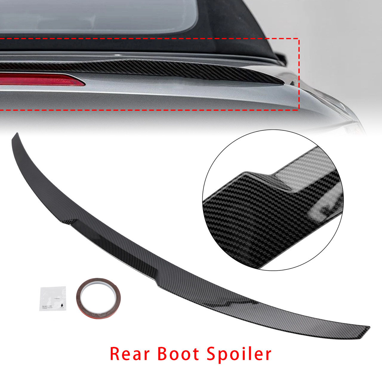 2020-2024 For BMW G83 M4 Convertible Rear Spoiler Carbon Fiber Look Generic