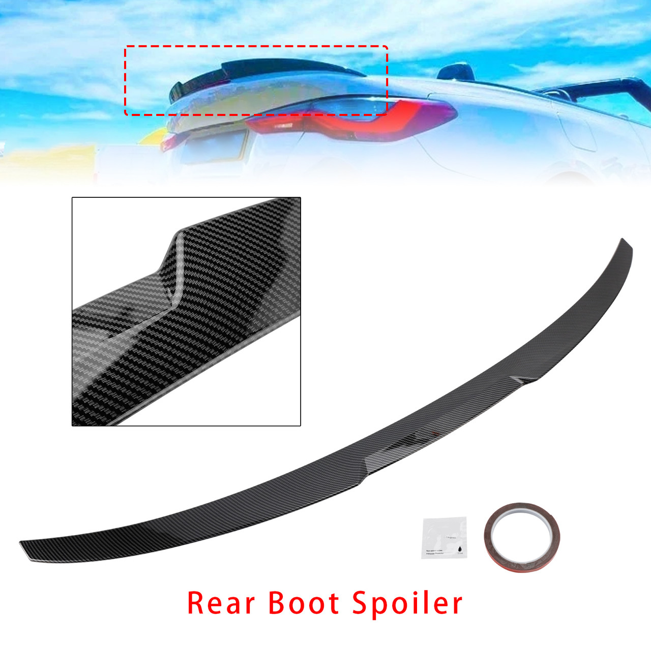 2020-2024 For BMW G83 M4 Convertible Rear Spoiler Carbon Fiber Look Generic