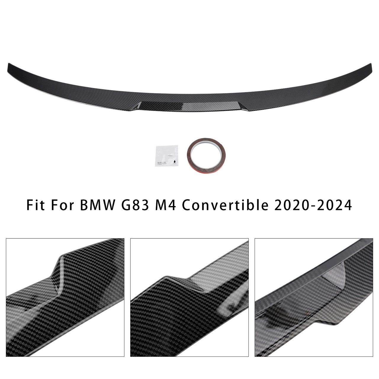2020-2024 For BMW G83 M4 Convertible Rear Spoiler Carbon Fiber Look Generic