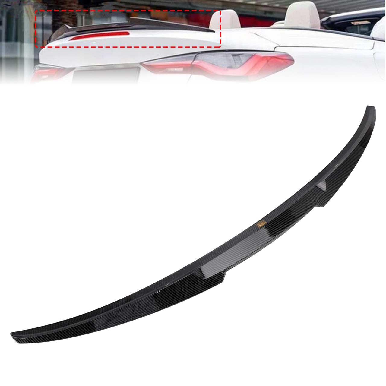 2020-2024 For BMW G83 M4 Convertible Rear Spoiler Carbon Fiber Look Generic