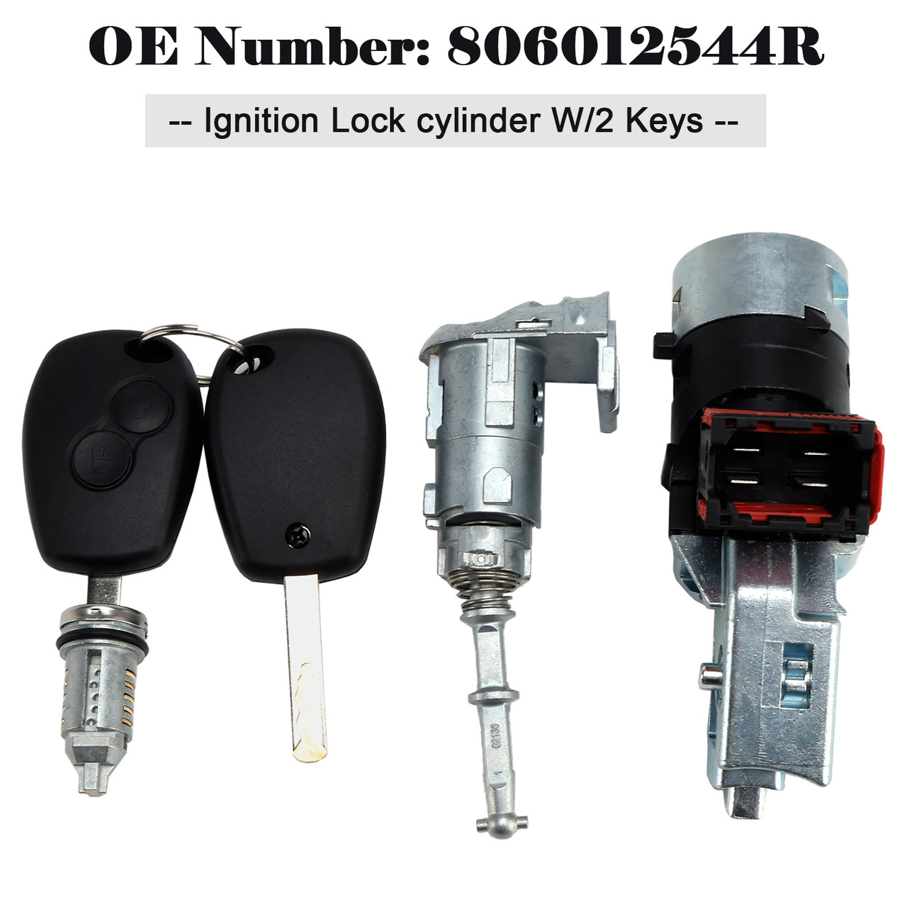 2010- Renault Master III Ignition Lock cylinder W/2 Keys 806012544R Generic