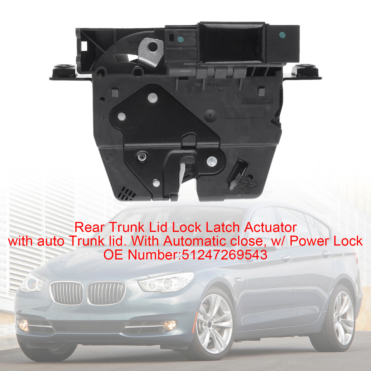 2010-2015 BMW 328d xDrive 535i 750i w/ Power Lock Rear Trunk Lid Lock Latch Actuator 51247269543 Generic