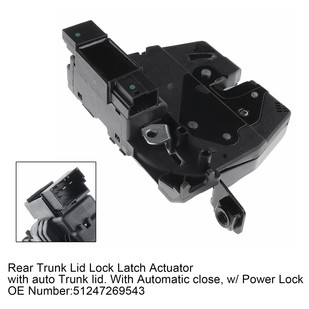 2010-2015 BMW 328d xDrive 535i 750i w/ Power Lock Rear Trunk Lid Lock Latch Actuator 51247269543 Generic