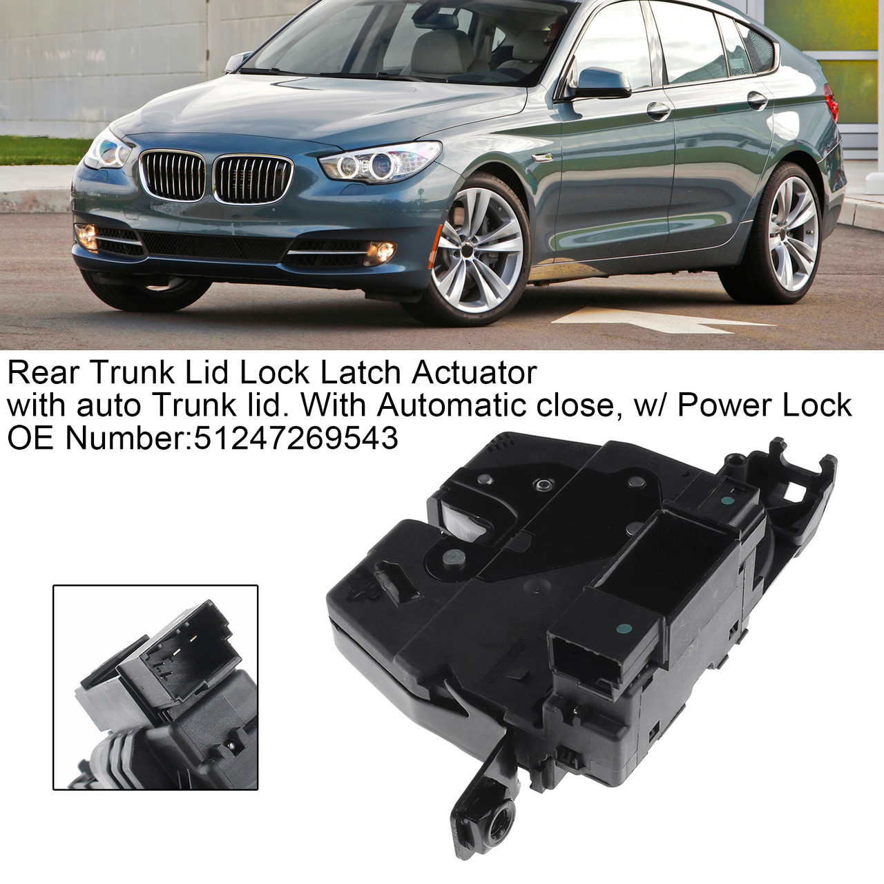 2010-2015 BMW 328d xDrive 535i 750i w/ Power Lock Rear Trunk Lid Lock Latch Actuator 51247269543 Generic