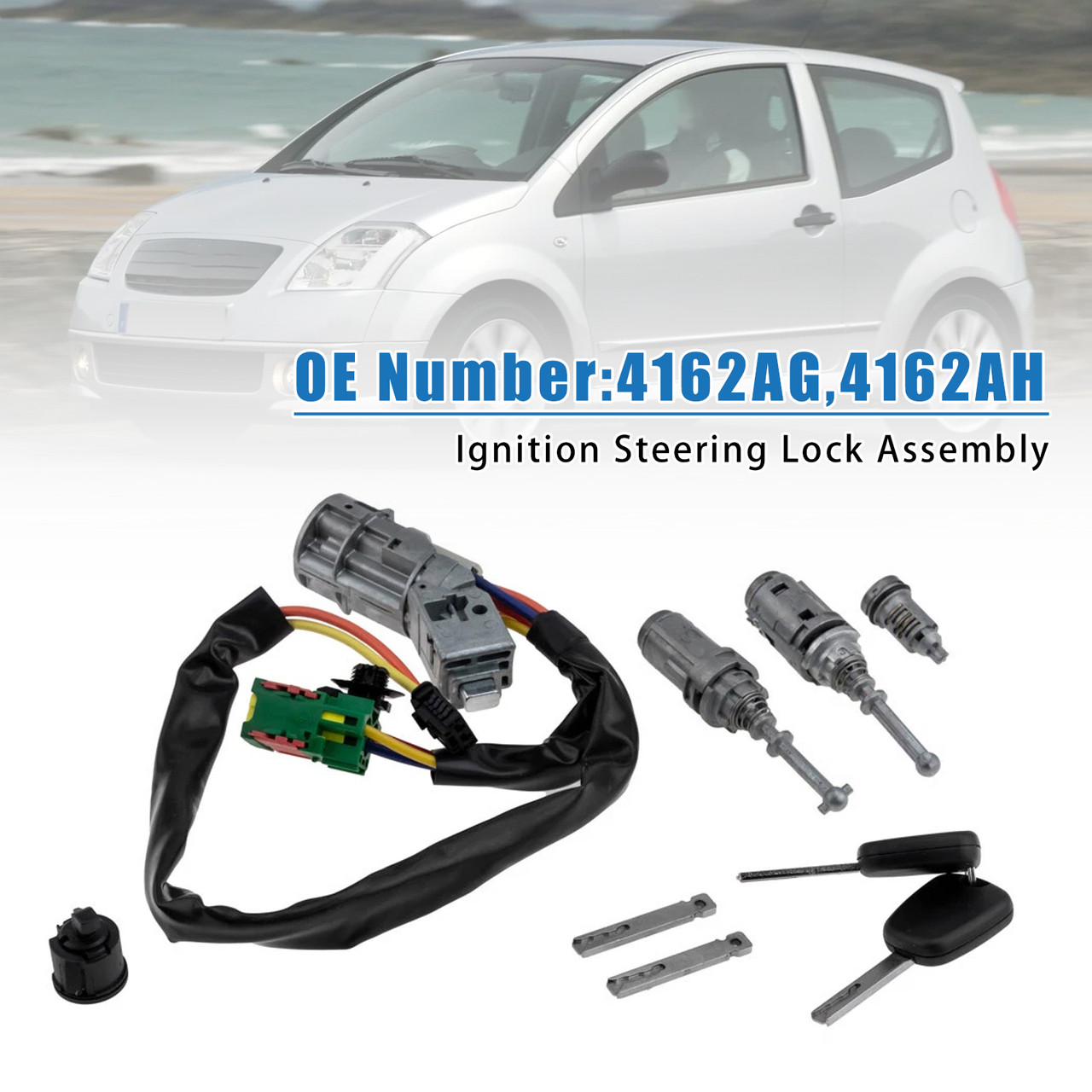 2002- Citroen C2 C3 Ignition Steering Lock Assembly 4162AG Generic