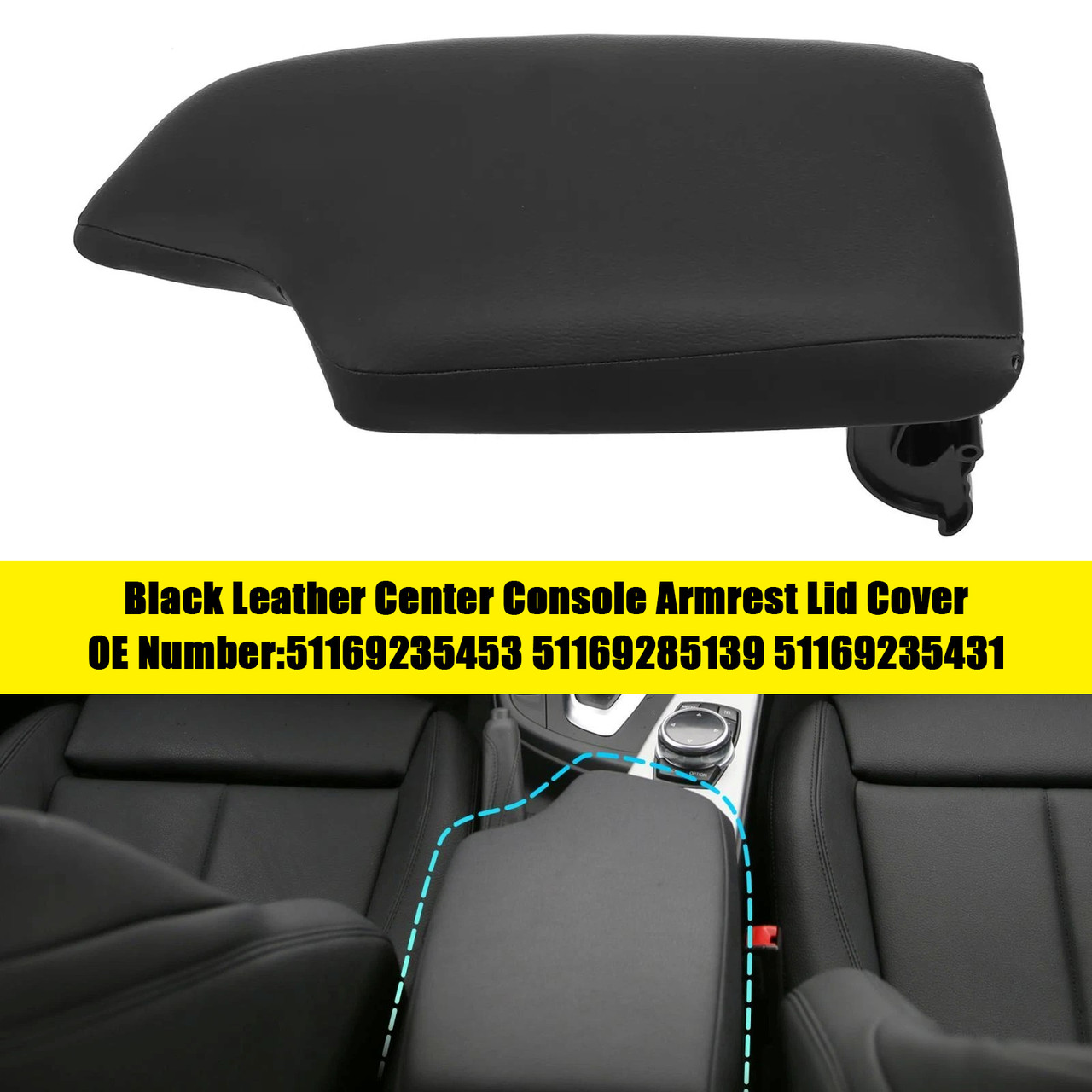 2012-2016 BMW 328i 335i 320i Center Console Armrest Panel 51169235453 Generic