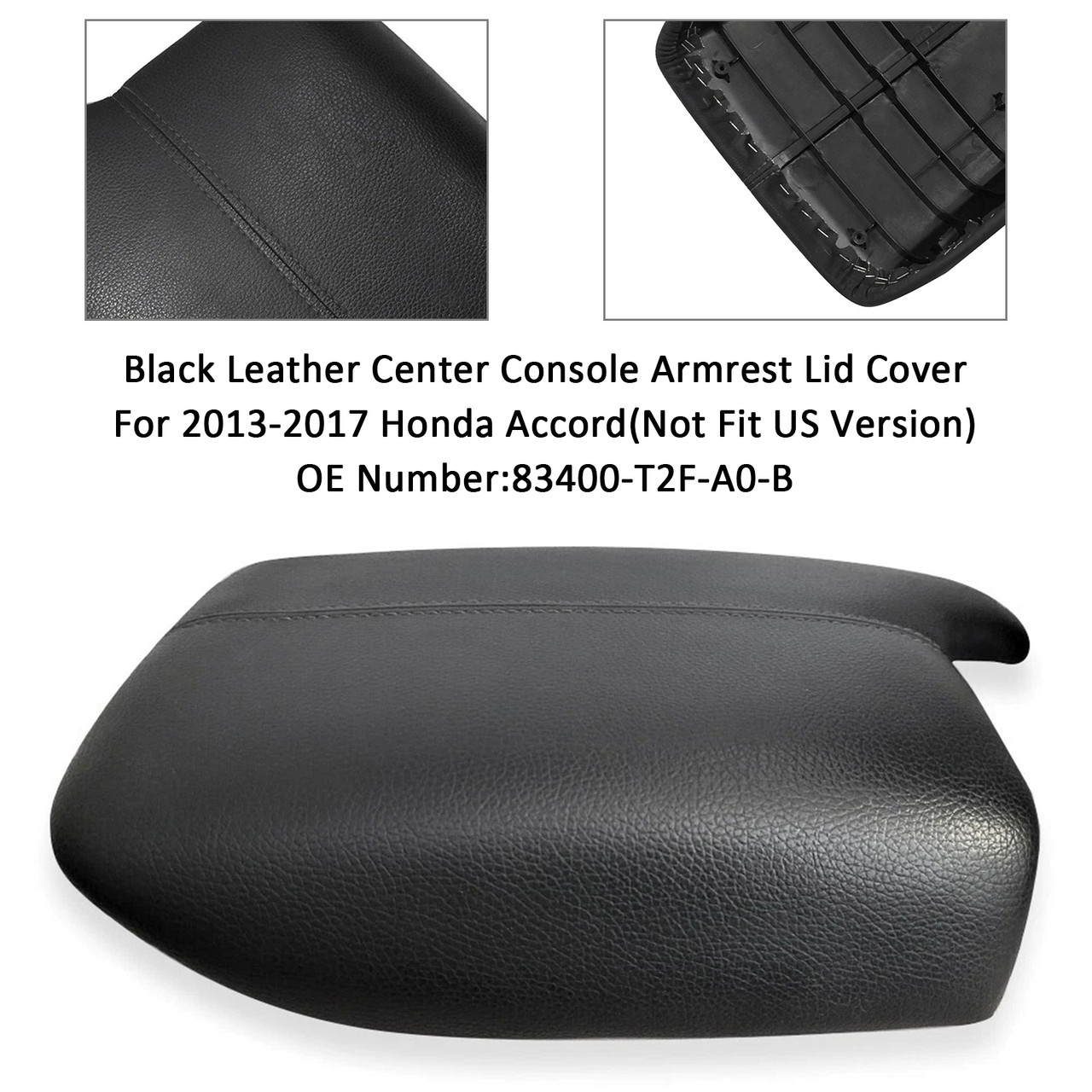 2013-2017 Honda Accord Black Leather Center Console Armrest Lid Cover 83400-T2F-A0-B Generic