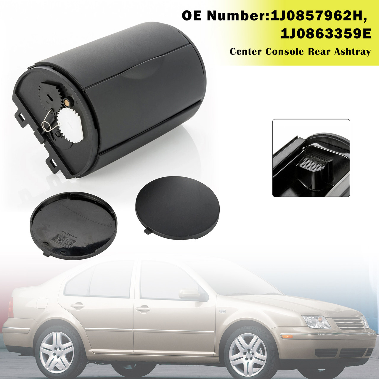 1998-2014 VW Golf IV Center Console Rear Ashtray Black 1J0857962H Generic