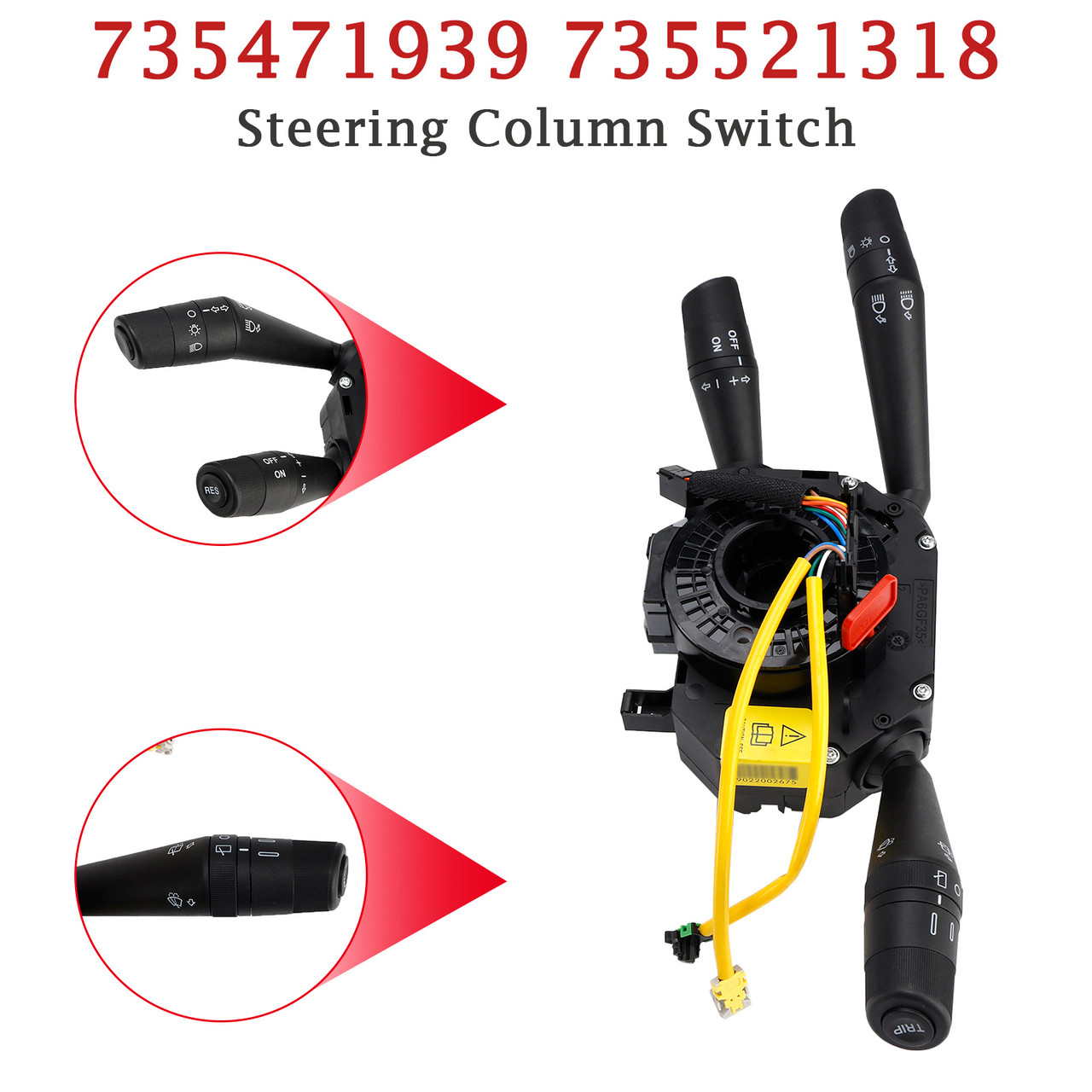 Steering Column Switch Complete for Fiat Punto Evo Abarth 735471939 735521318