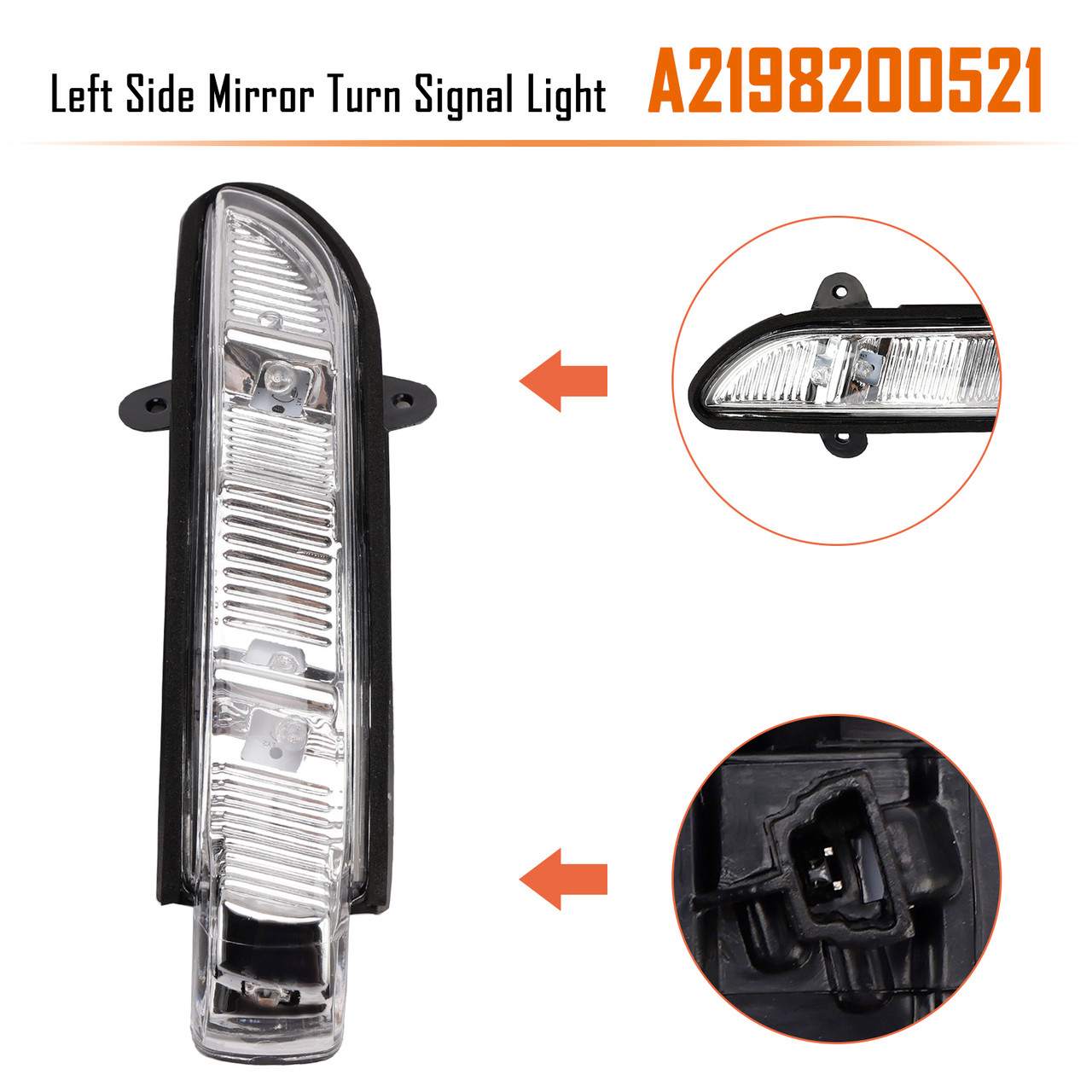 2006-2009 Mercedes-Benz S-Class E-Class Left Side Mirror Turn Signal Light A024016 A2198200521 Generic