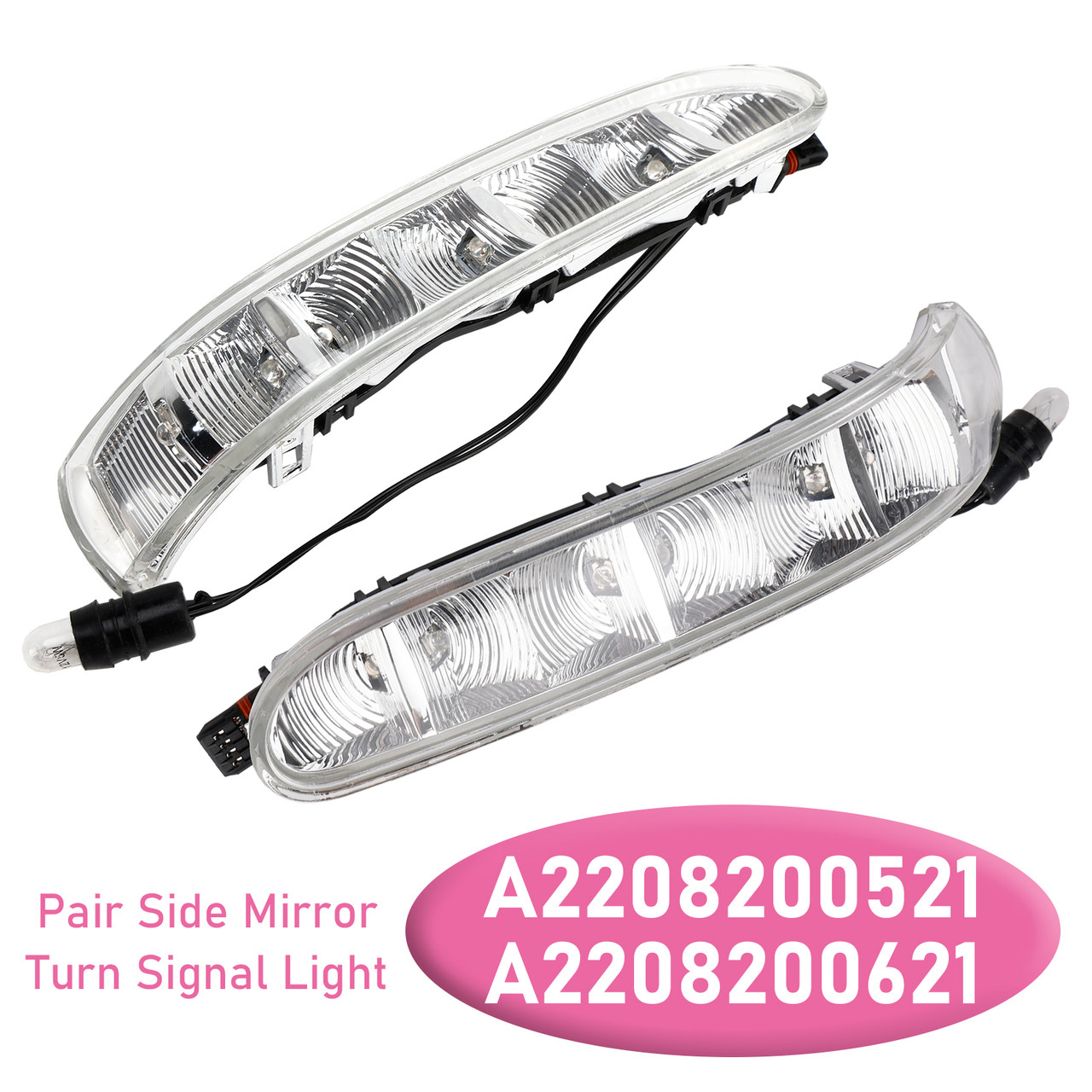 2002-2006 Mercedes-Benz W220 W215 CL55 CL500 CL600 Pair Side Mirror Turn Signal Light A2208200521 A2208200621 Generic