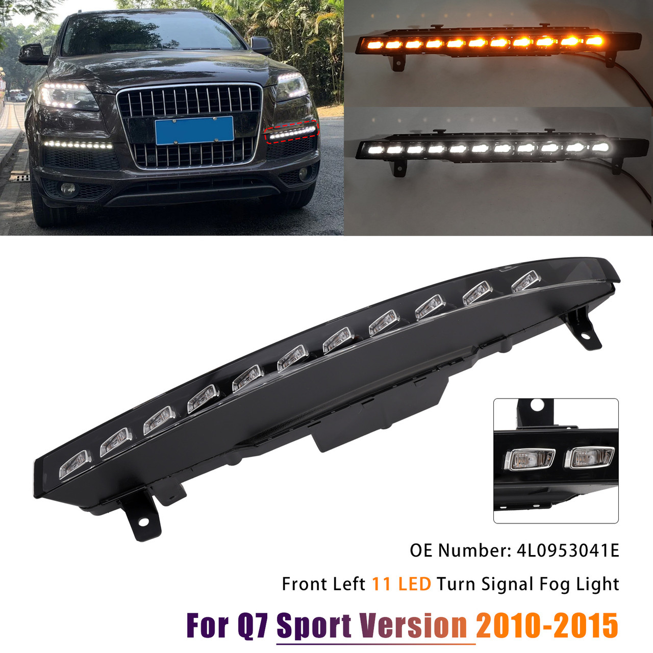2010-2015 Audi Q7 Sport Version Front Left Bumper 11 LED Turn