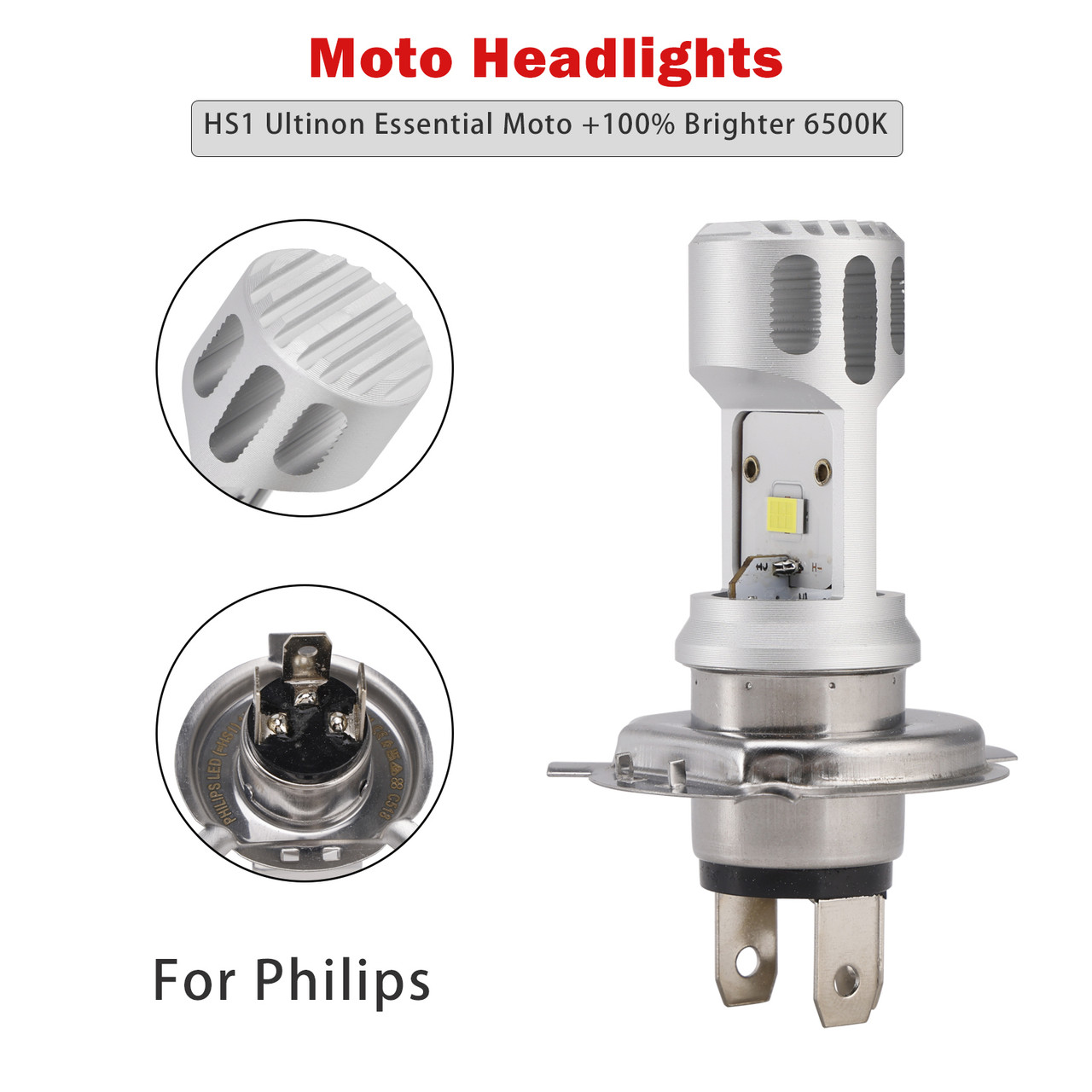 Philips HS1 Ultinon Essential Moto +100% Brighter 6500K White Light