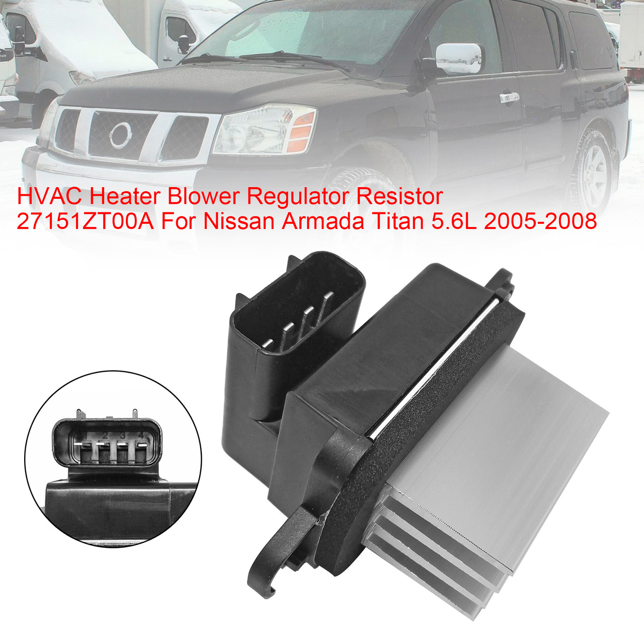 2009-2011 Nissan Frontier 2.4L 2.5L 4.0L HVAC Heater Blower Regulator Resistor 27151ZT00A Generic