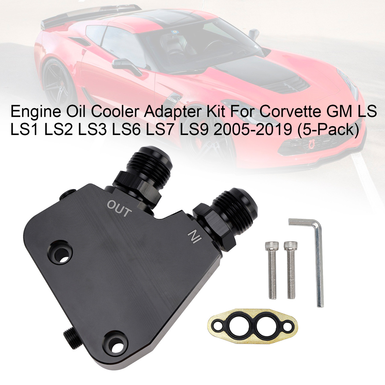 1997-2019 Corvettes C5, C6, C7 Engine Oil Cooler Adapter Kit Generic