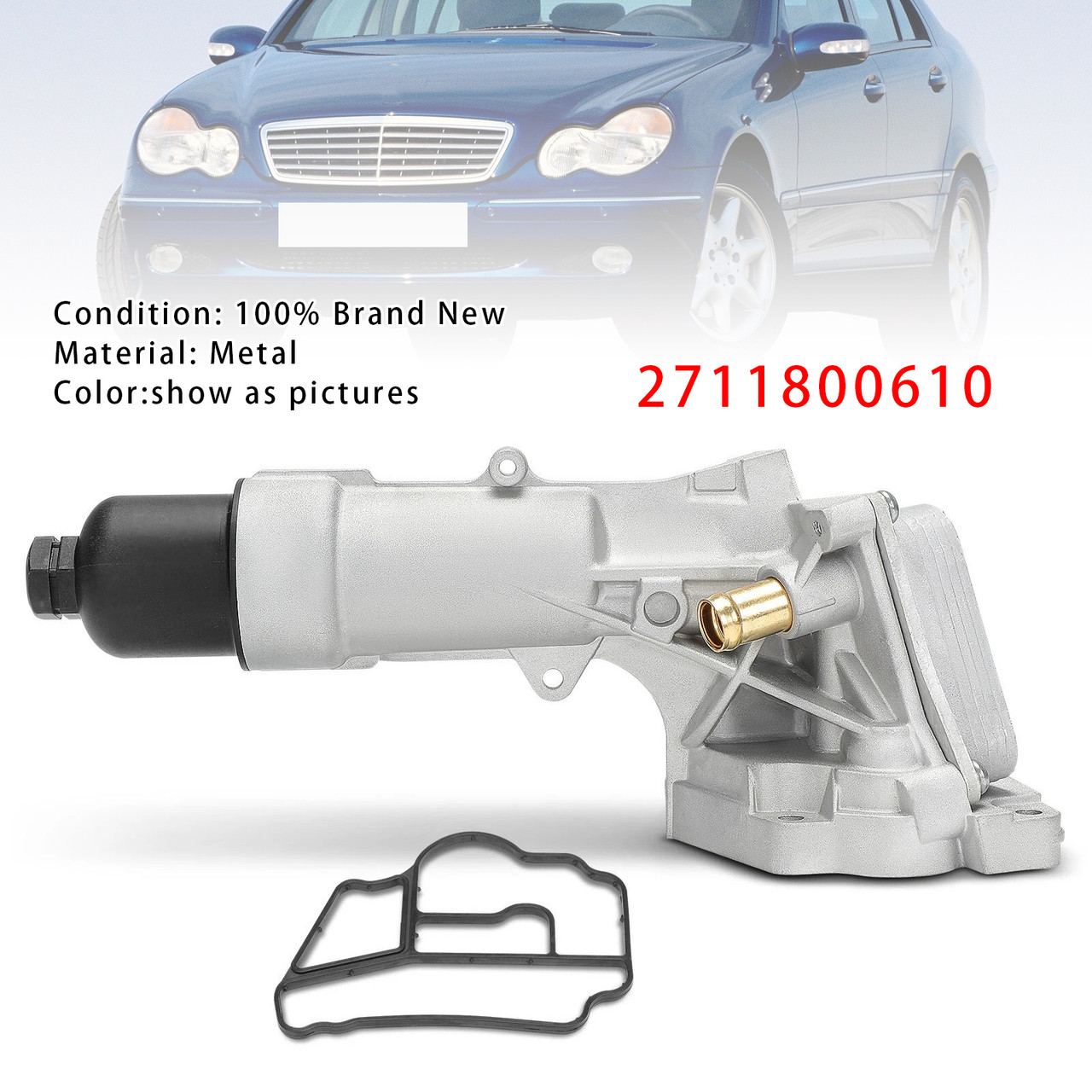 2003-2005 Mercedes-Benz C230 W203/C203 L4 1.8L Engine Oil Filter Housing 2711800610 Generic