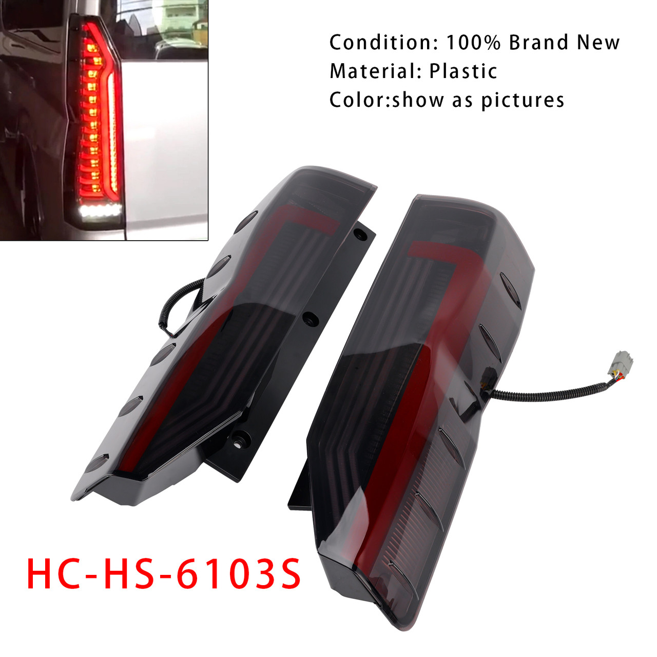 2019-2023 Toyota Hiace 6th H300 Left+Right LED Tail Light Assembly HC-HS-6103S Generic