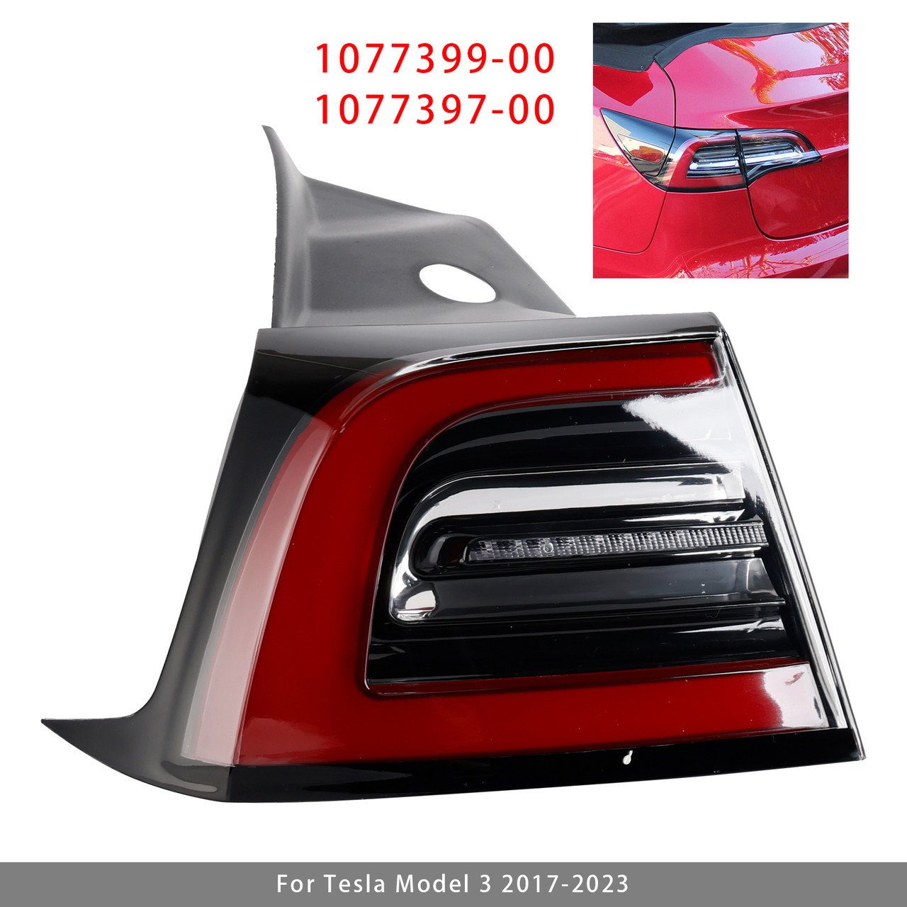 2020-2023 Tesla Model Y LED Tail Lamp Outer Rear Left Tail Light 3 Pin 1077399-00 Generic