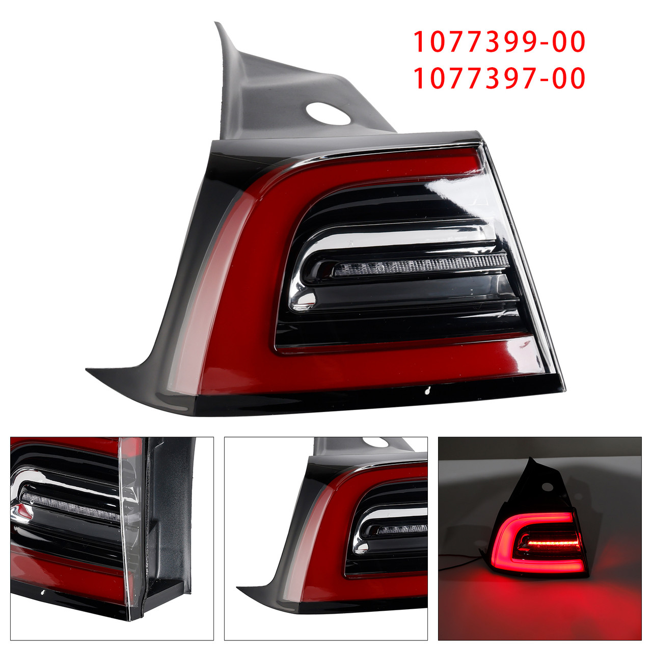 2020-2023 Tesla Model Y LED Tail Lamp Outer Rear Left Tail Light 3 Pin 1077399-00 Generic