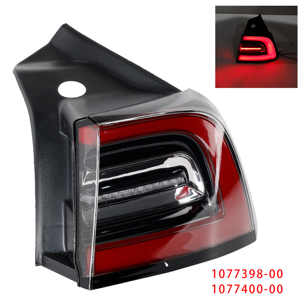 2020-2023 Tesla Model Y LED Tail Lamp Outer Rear Right Tail Light 3 Pin 1077398-00 Generic
