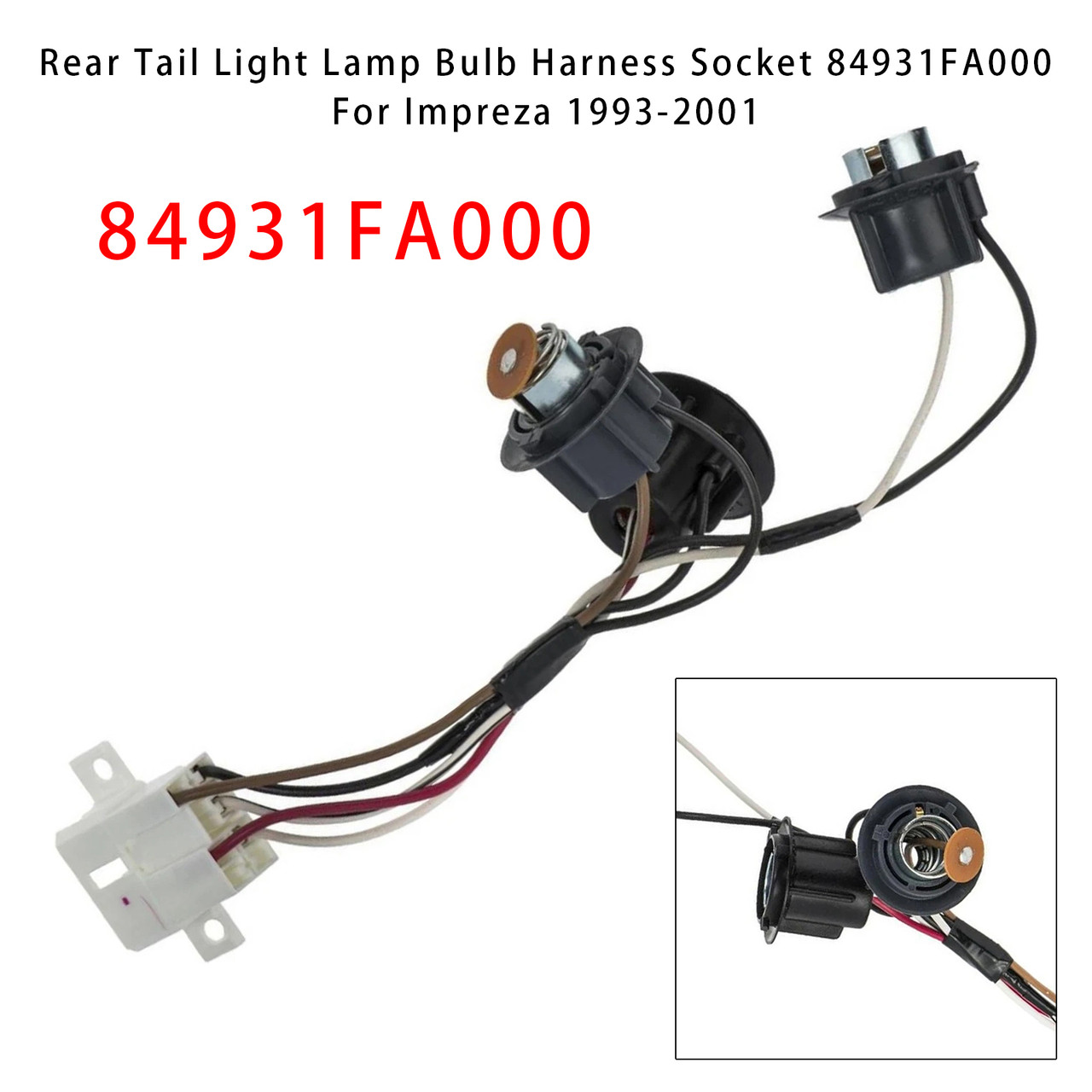 1993-2001 Subaru Impreza Rear Tail Light Lamp Bulb Harness Socket 84931FA000 Generic