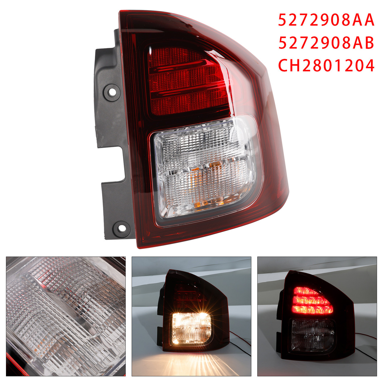 2014-2017 Jeep Compass Right Rear Tail Light Rear Lamp Assembly 5272908AA 5272908AB Generic
