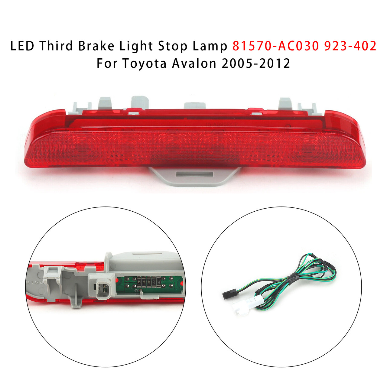 2005-2012 Toyota Avalon LED Third Brake Light Stop Lamp Red 81570-AC030 923-402 Generic