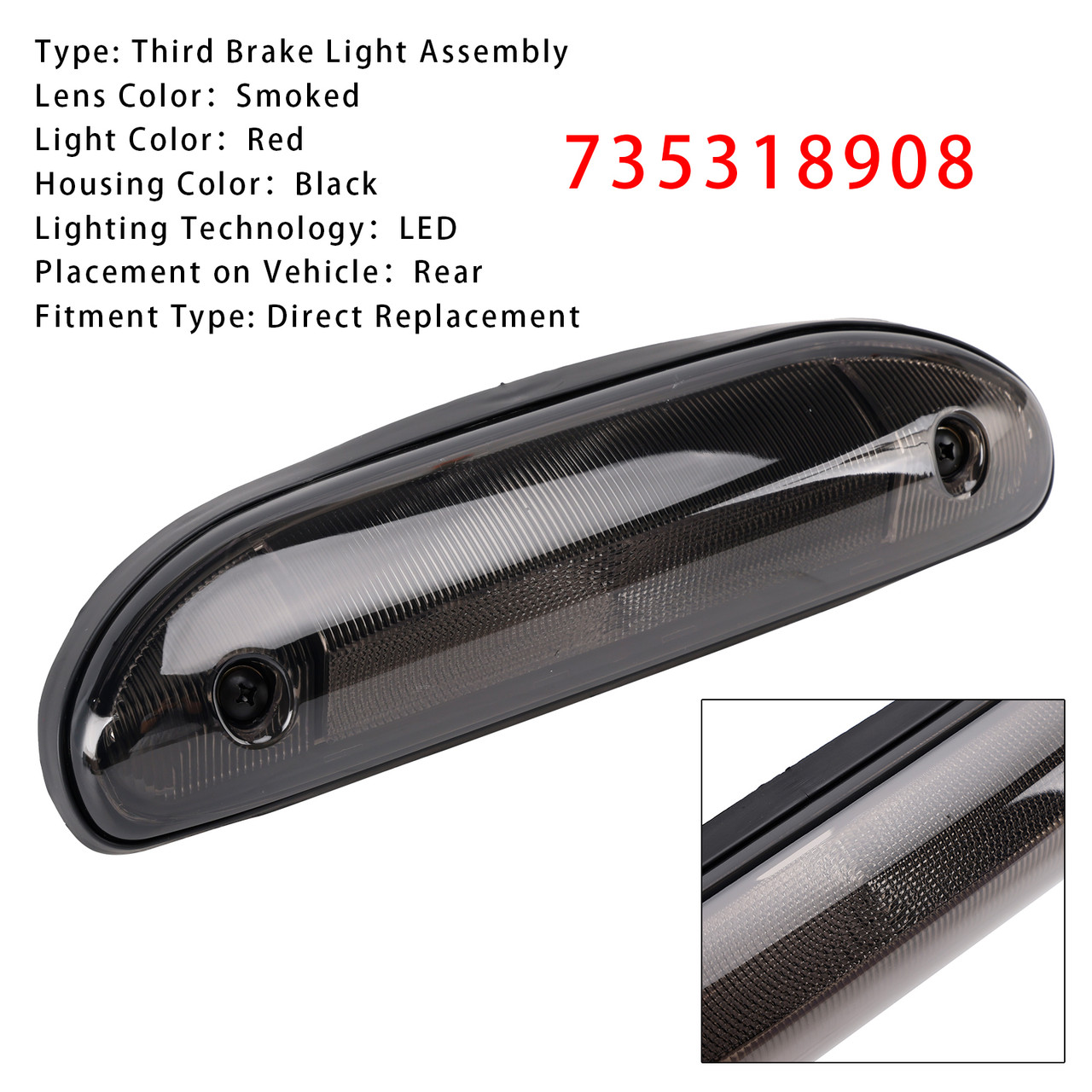 2002-2006 CITROEN JUMPER (244) LED Third Brake Light Stop Lamp 735318908 Smoke Generic