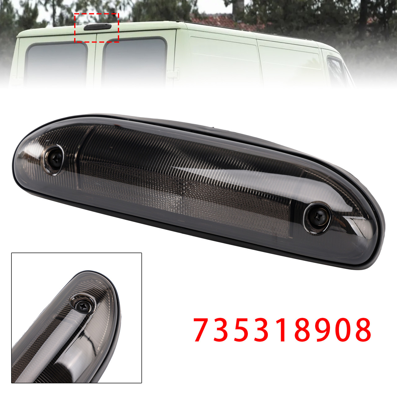 2002-2006 PEUGEOT BOXER (244) LED Third Brake Light Stop Lamp 735318908 Smoke Generic